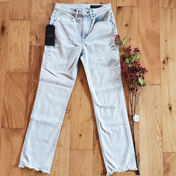 NWT! rag & bone Dean with Holes Ankle Jeans - Picture 2 of 5